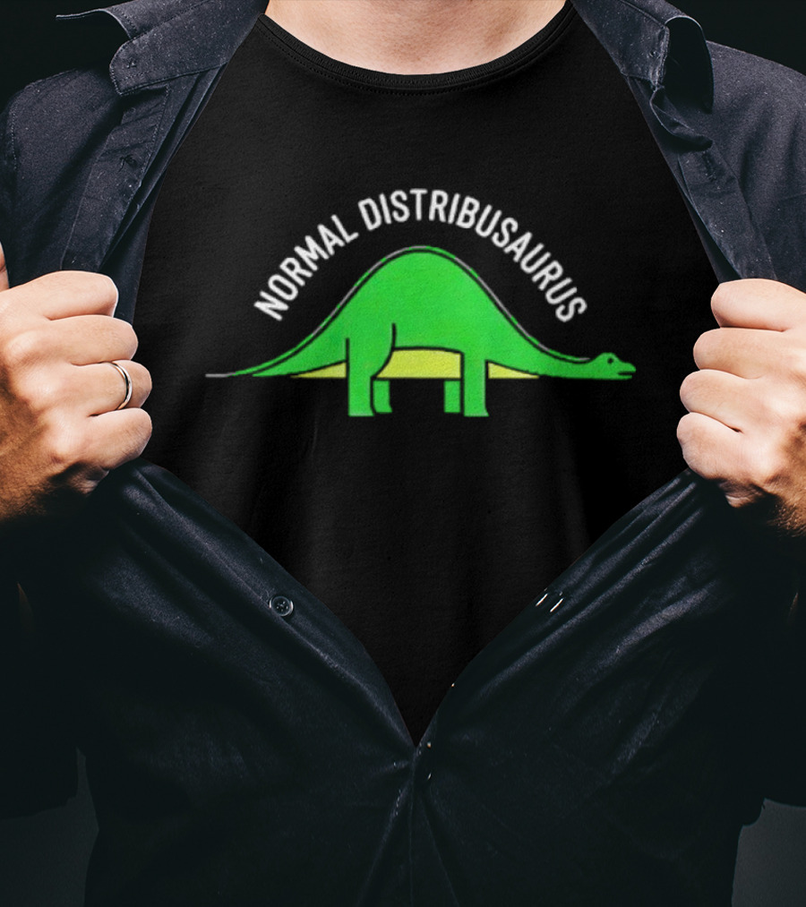 Normal Distribusaurus Dinosaur Statistics T-Shirt
