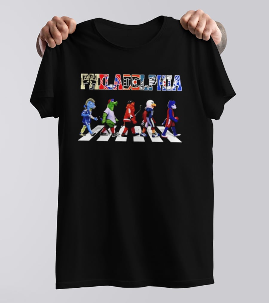 Philadelphia Sports Mascots Abbey Road Walk T-Shirt