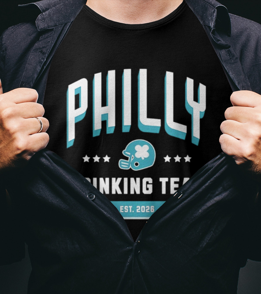 Philly Drinking Team Est 2026 Football Helmet Stars T-Shirt