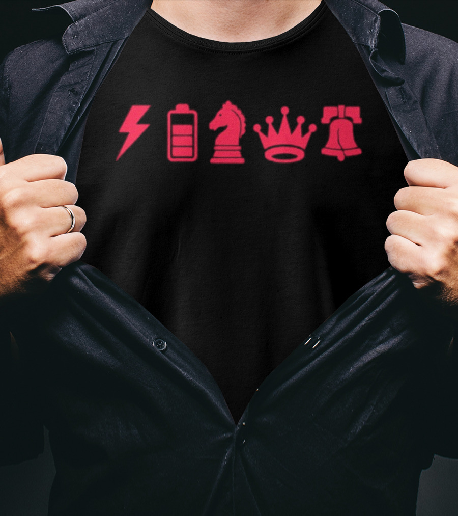 Philly Starting Five Lightning Battery Knight Crown Liberty Bell Emojis T-Shirt