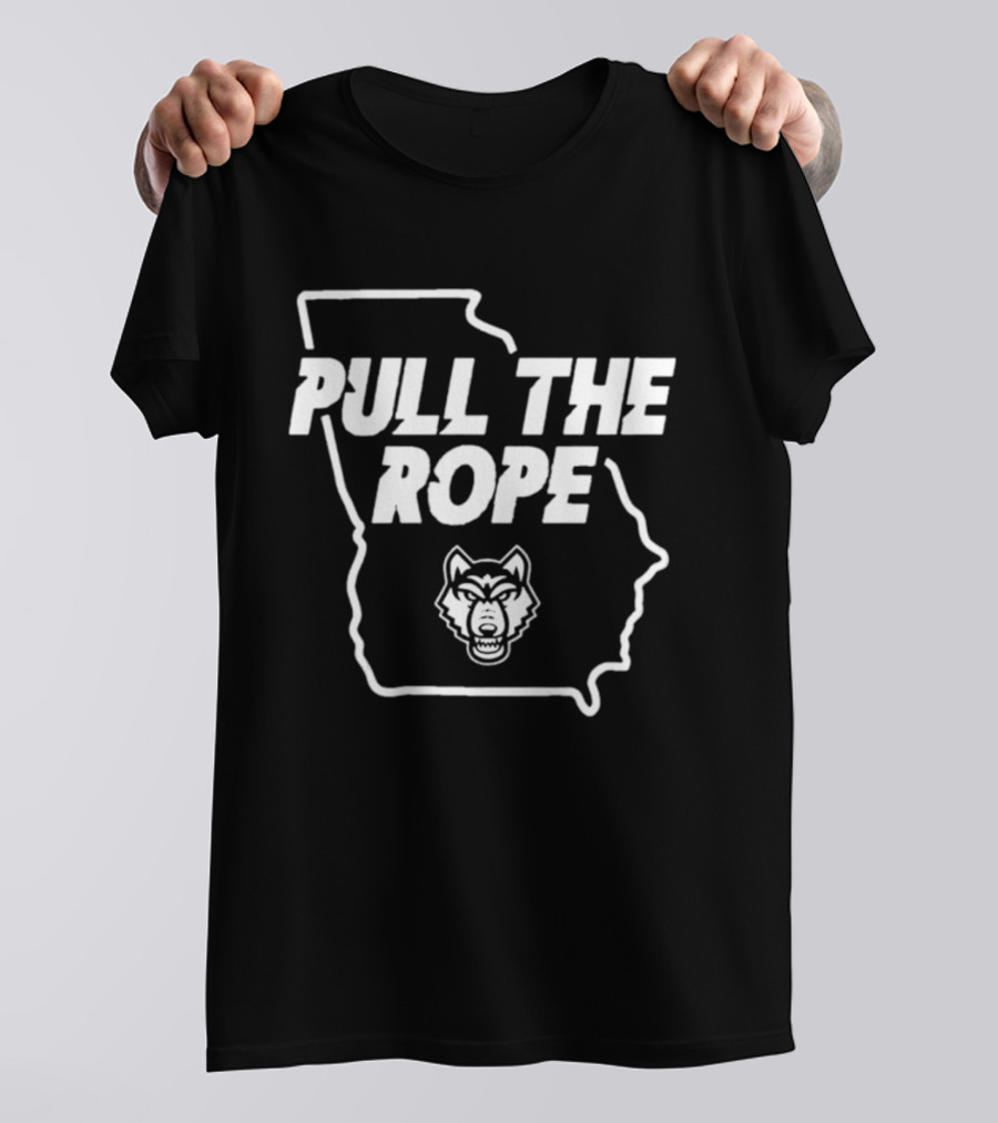 Pull The Rope Georgia Wolf Head Football T-Shirt