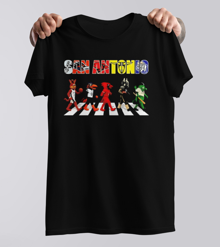 San Antonio Mascots Abbey Road Walk 2206 T-Shirt