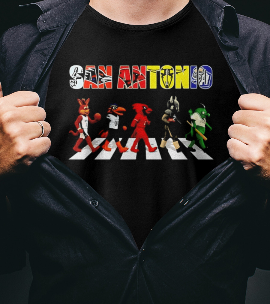 San Antonio Mascots Abbey Road Walk 2206 T-Shirt