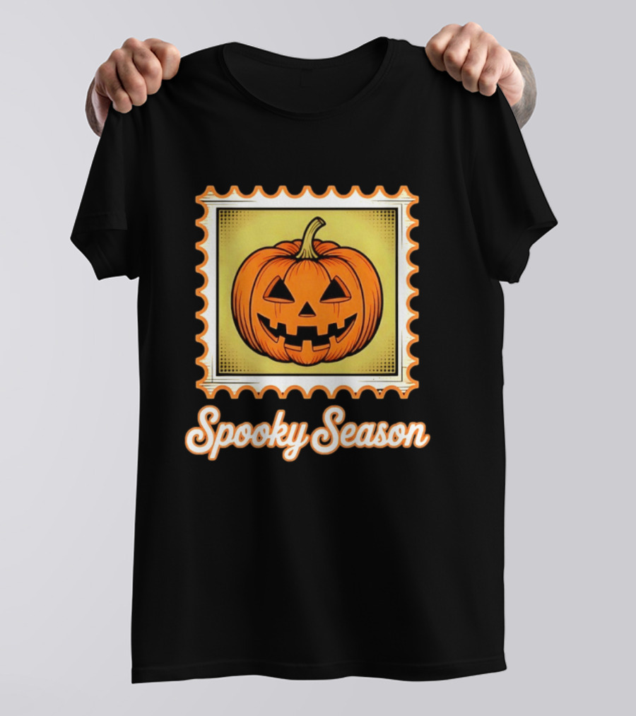 Spooky Season Pumpkin Stamp Halloween T-Shirt