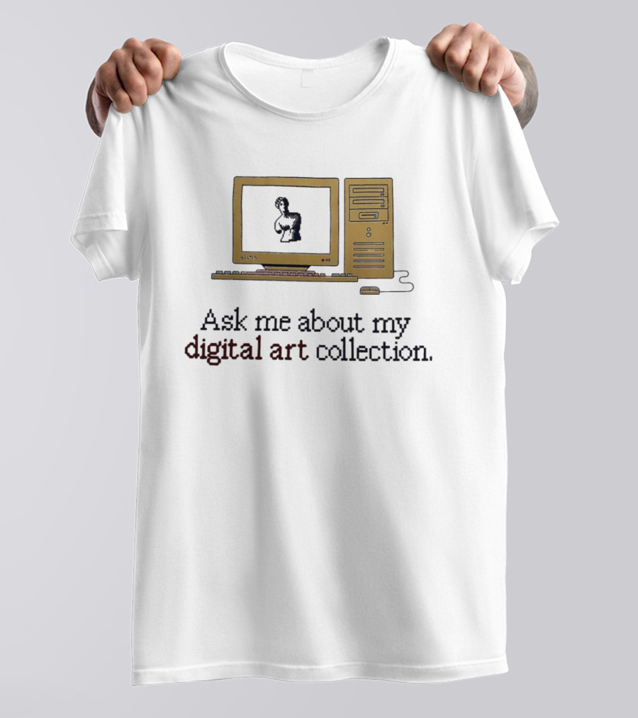Ask Me About My Digital Art Collection Retro Computer T-Shirt