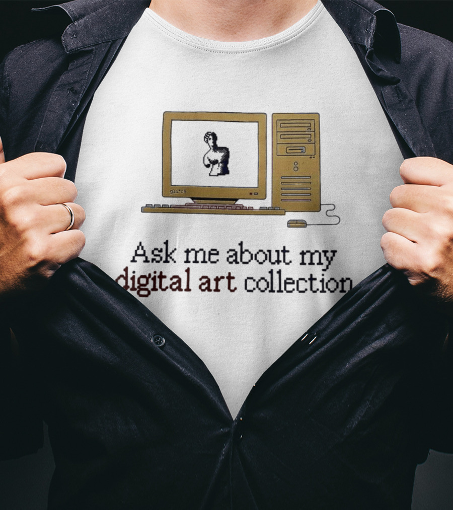 Ask Me About My Digital Art Collection Retro Computer T-Shirt