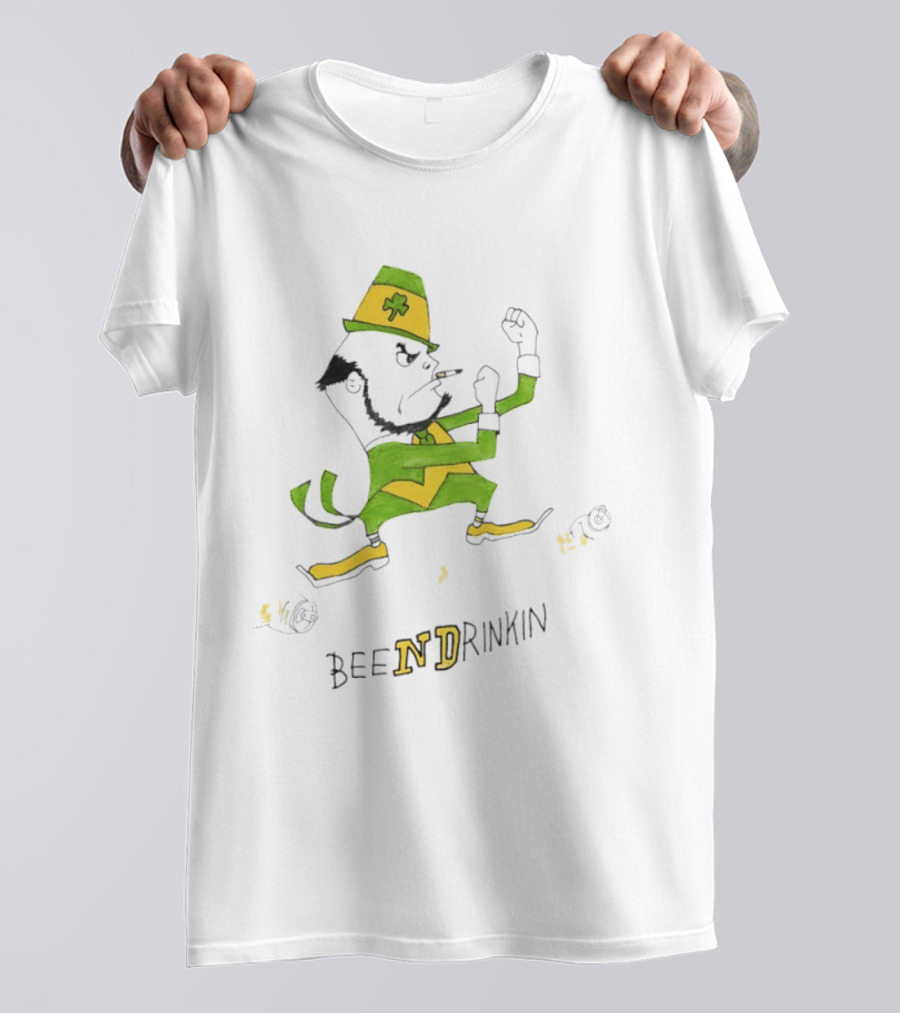 BeeNDrinkin Leprechaun Smoking St Patrick's Day Mischief T-Shirt