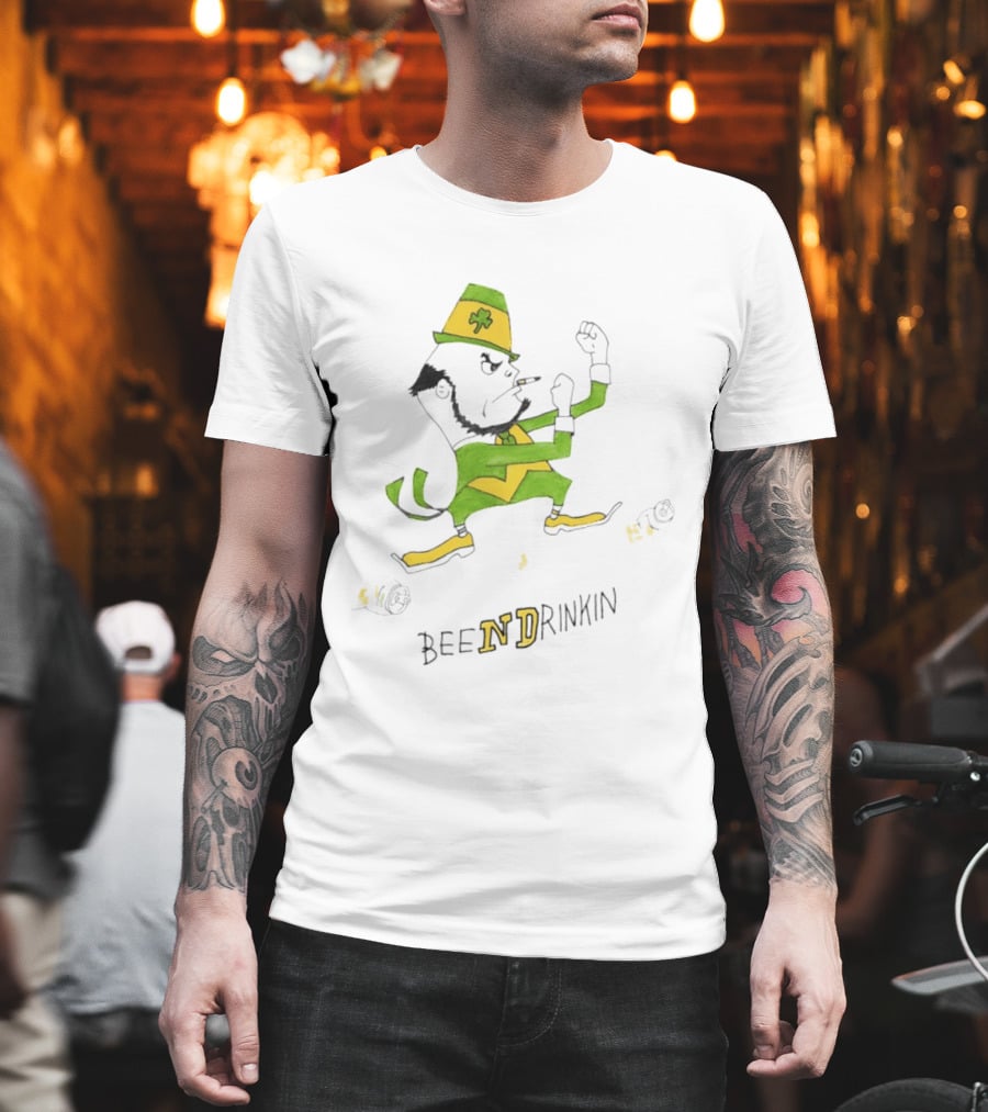 BeeNDrinkin Leprechaun Smoking St Patrick's Day Mischief T-Shirt