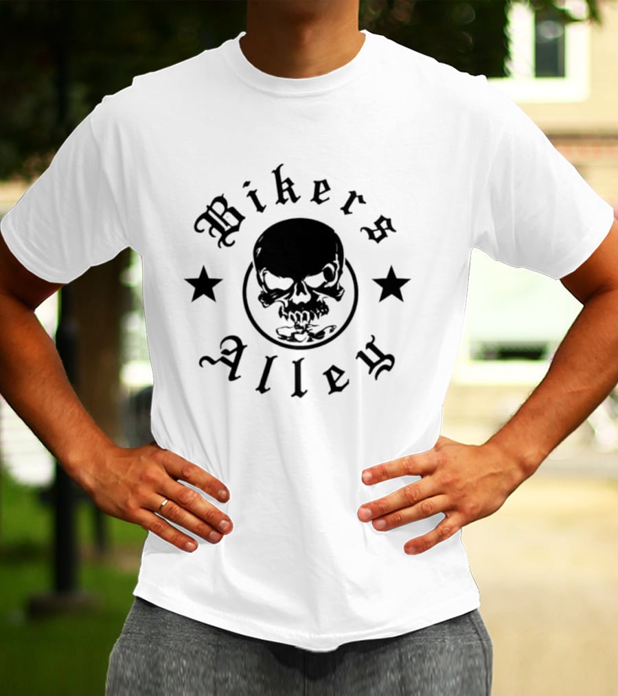 Bikers Alley Skull Stars T-Shirt