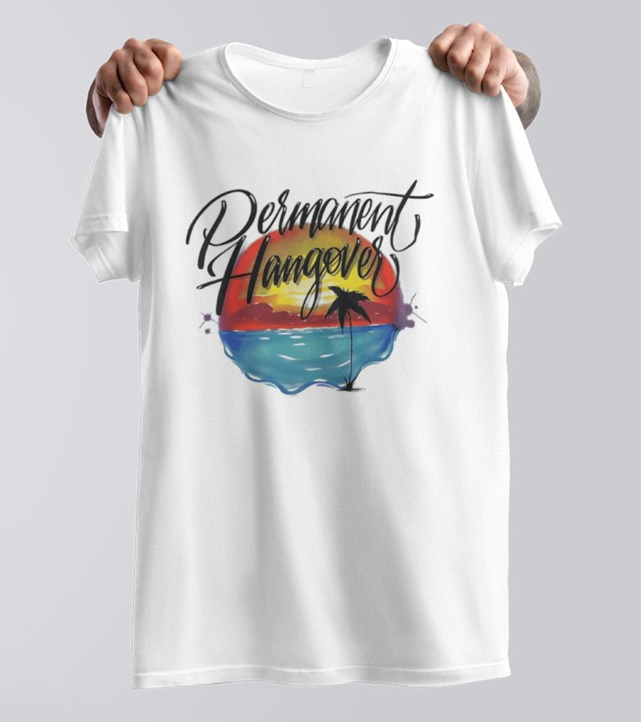 Permanent Hangover Sunset Palm 90s Bootleg Airbrush T-Shirt