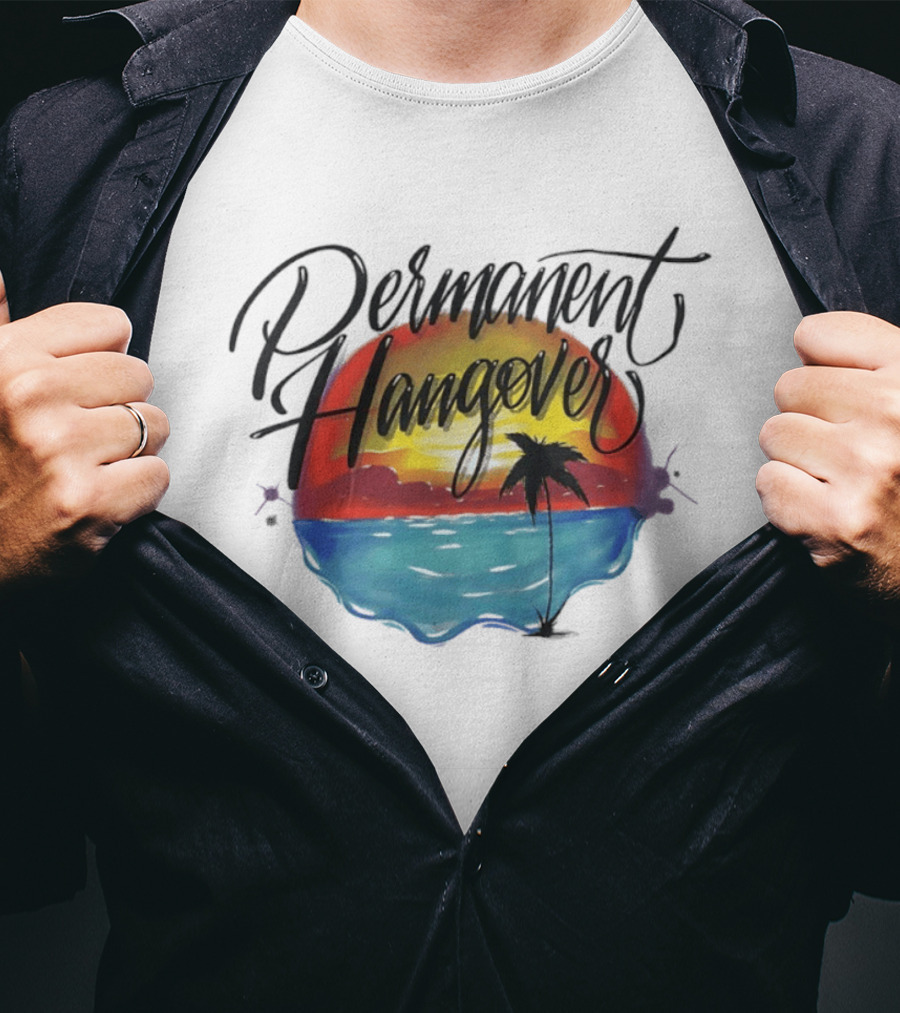 Permanent Hangover Sunset Palm 90s Bootleg Airbrush T-Shirt