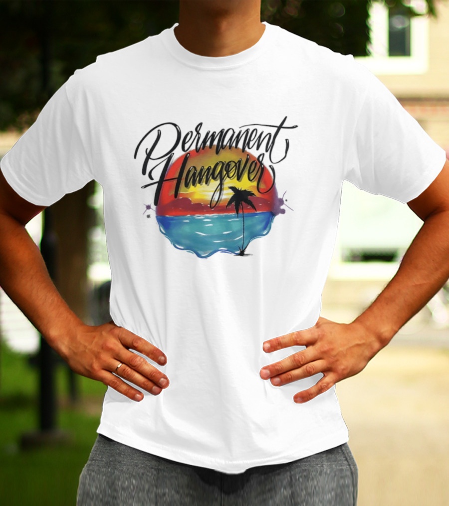 Permanent Hangover Sunset Palm 90s Bootleg Airbrush T-Shirt