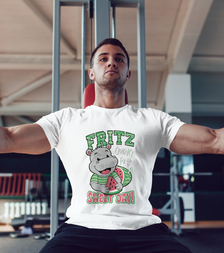 Fritz Hippo Holding Watermelon Going To Be A Sweet Day T-Shirt