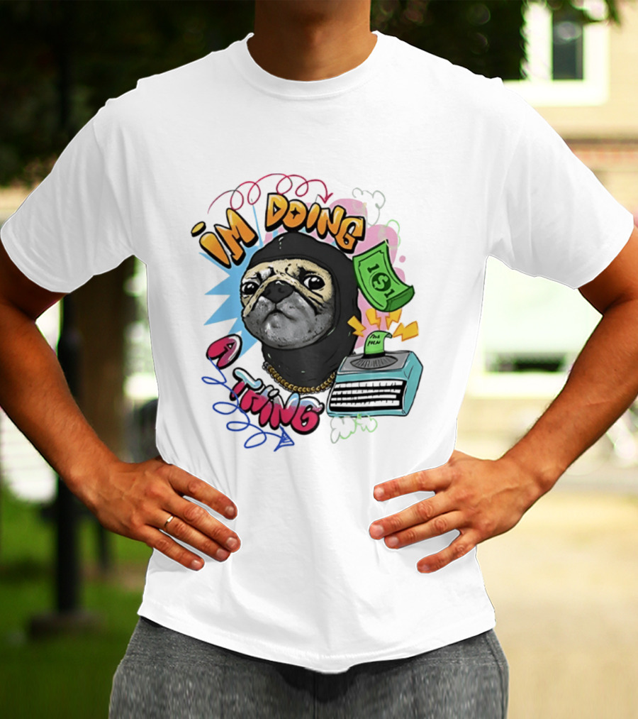 Roodabeguh Im Doing A Thing Funny Sloth In With Money And Typewriter T-Shirt