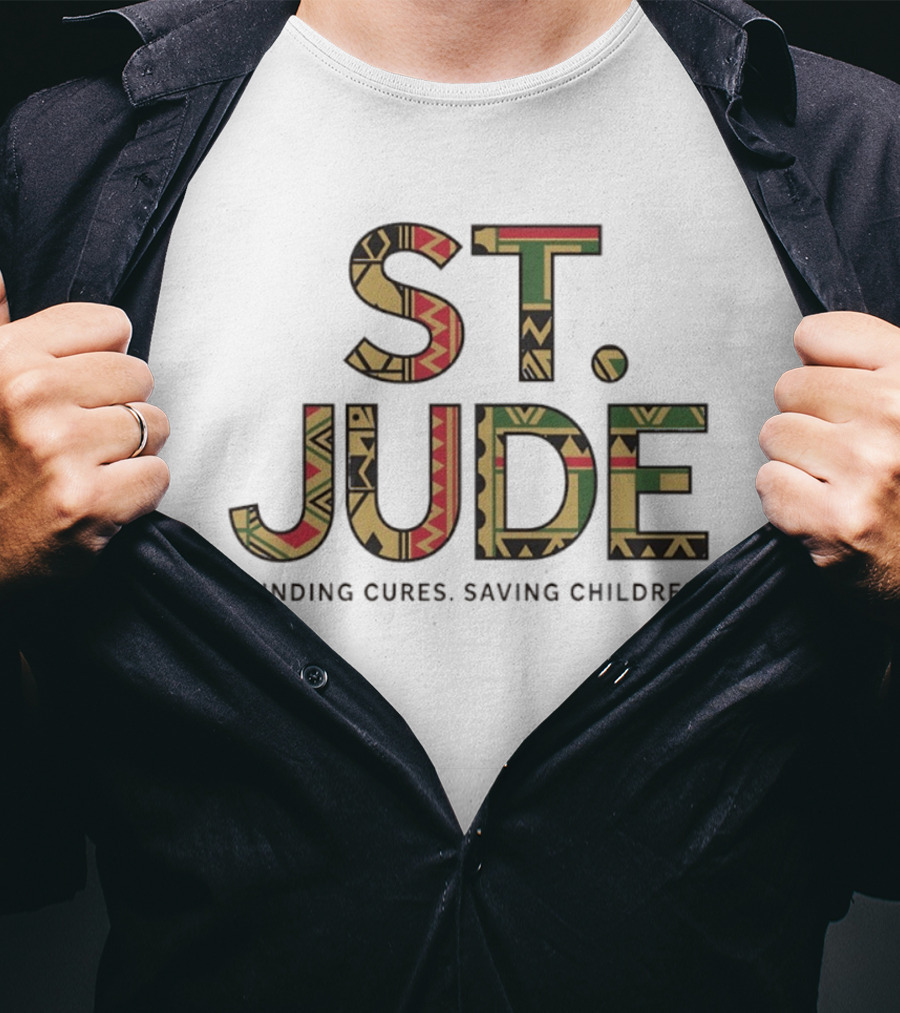 St. Jude Finding Cures Saving Children Bold Tribal T-Shirt