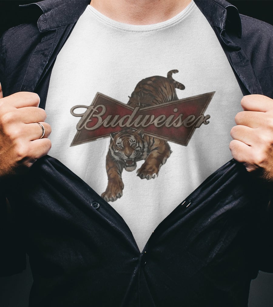 Budweiser Tiger Logo Jumping Tiger T-Shirt