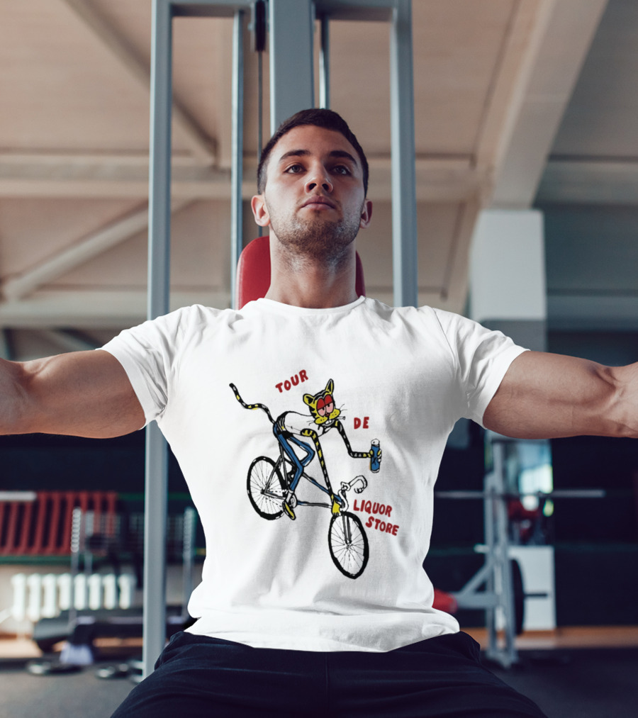 Tour De Liquor Store Cat Bicycle Cycling T-Shirt