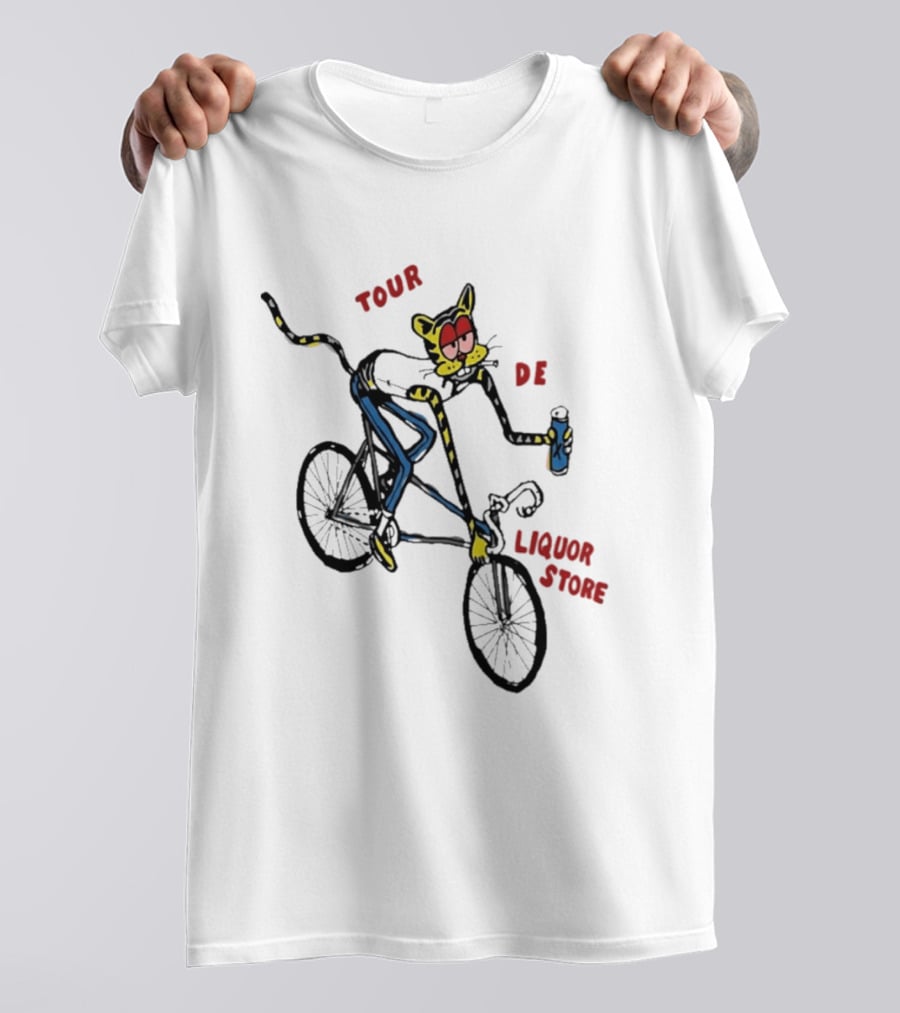 Tour De Liquor Store Cat Bicycle Cycling T-Shirt