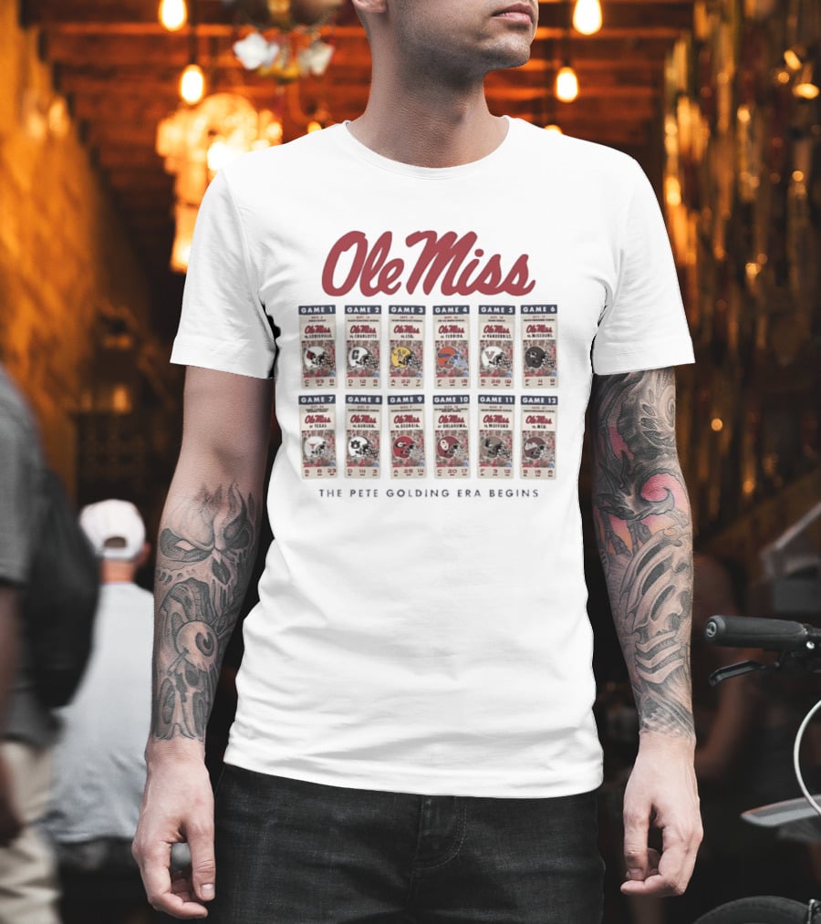 Ole Miss 2026 Football Schedule Louisville Charlotte LSU Florida Vanderbilt Arkansas Texas Auburn Georgia Oklahoma Wofford Mississippi State T-Shirt
