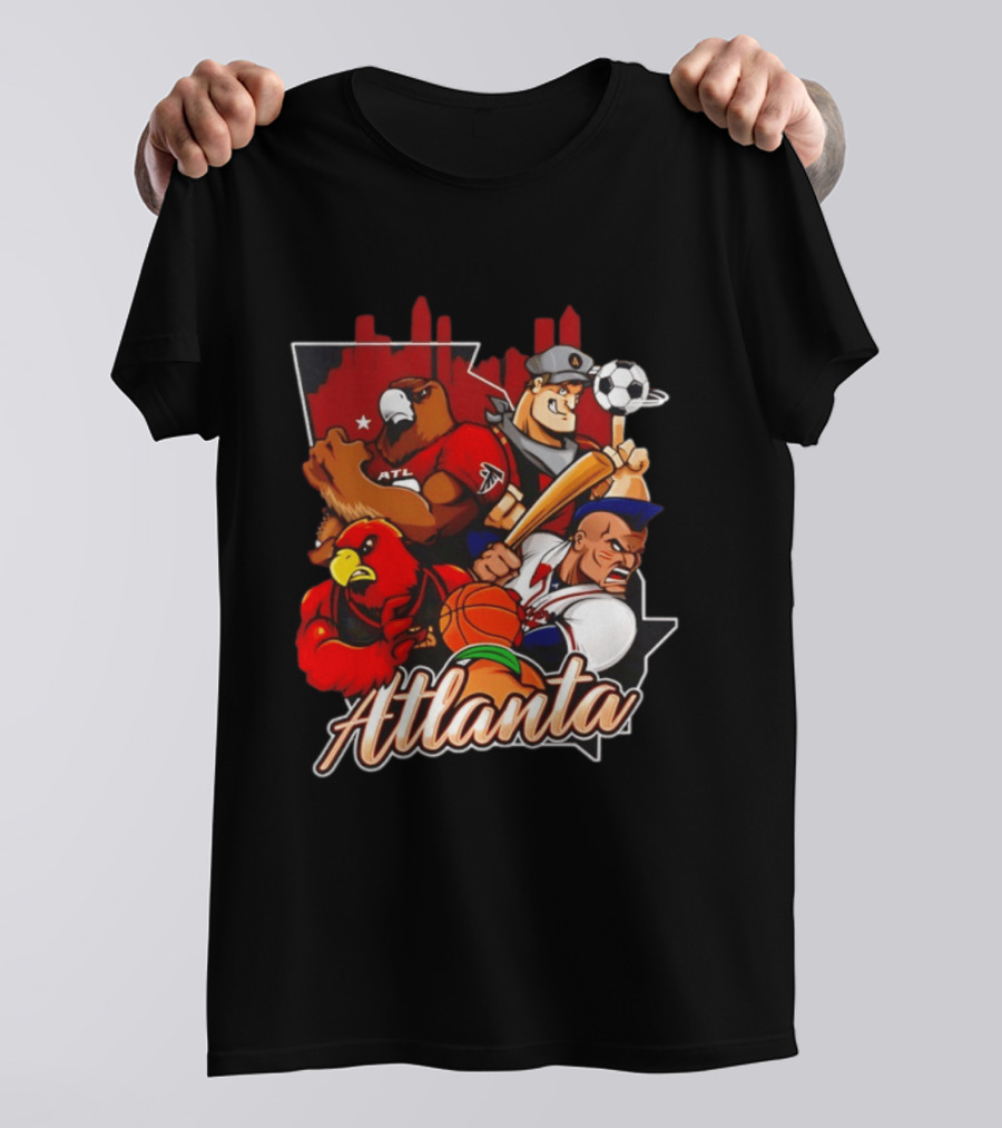 Atlanta Falcons Hawks Braves United Georgia Sports Teams Characters T-Shirt