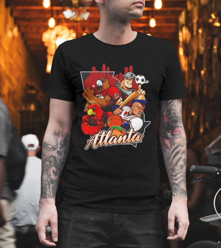 Atlanta Falcons Hawks Braves United Georgia Sports Teams Characters T-Shirt