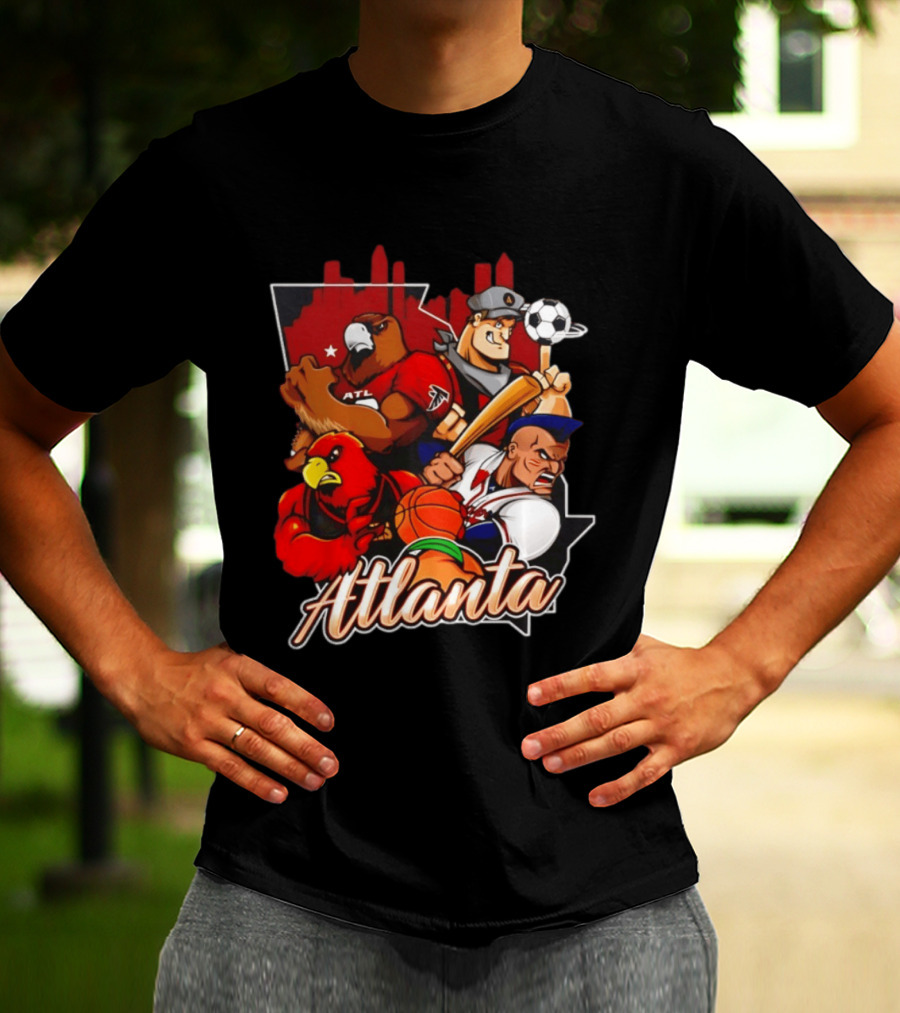 Atlanta Falcons Hawks Braves United Georgia Sports Teams Characters T-Shirt