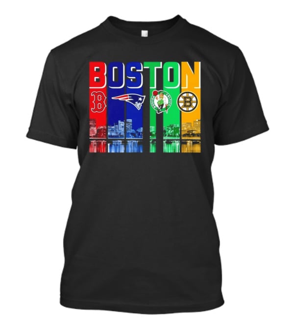 Boston Red Sox Patriots Celtics Bruins Skyline T-Shirt