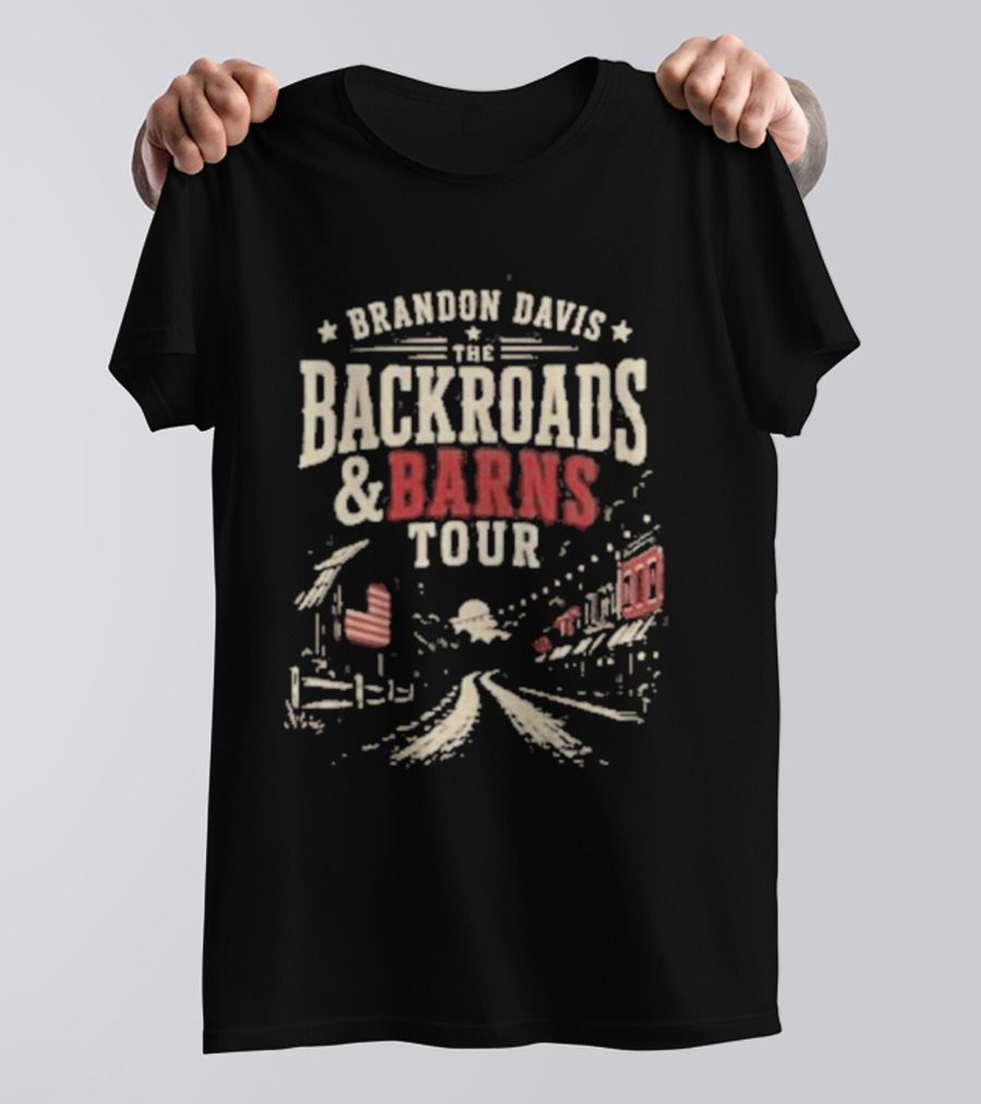 Brandon Davis The Backroads And Barns Tour Country Music Concert T-Shirt