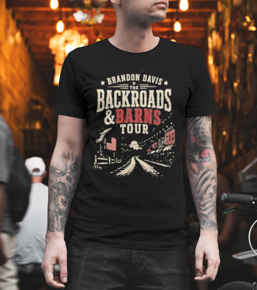 Brandon Davis The Backroads And Barns Tour Country Music Concert T-Shirt