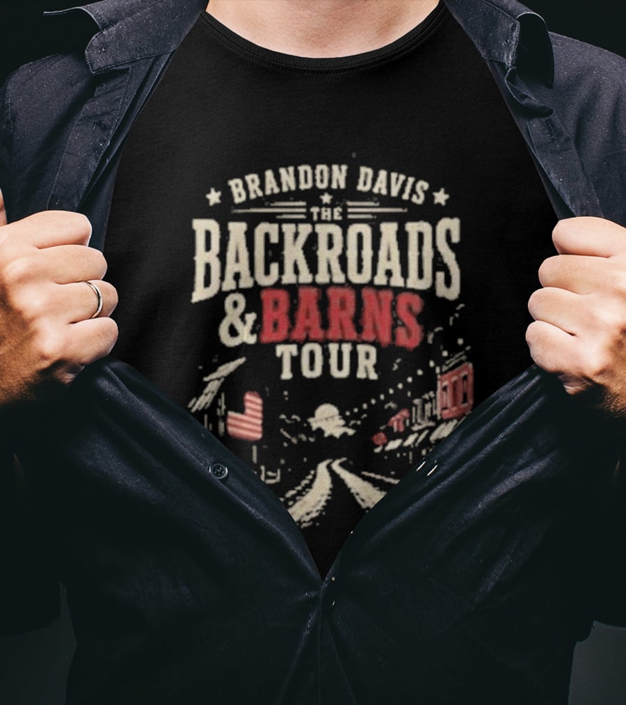 Brandon Davis The Backroads And Barns Tour Country Music Concert T-Shirt