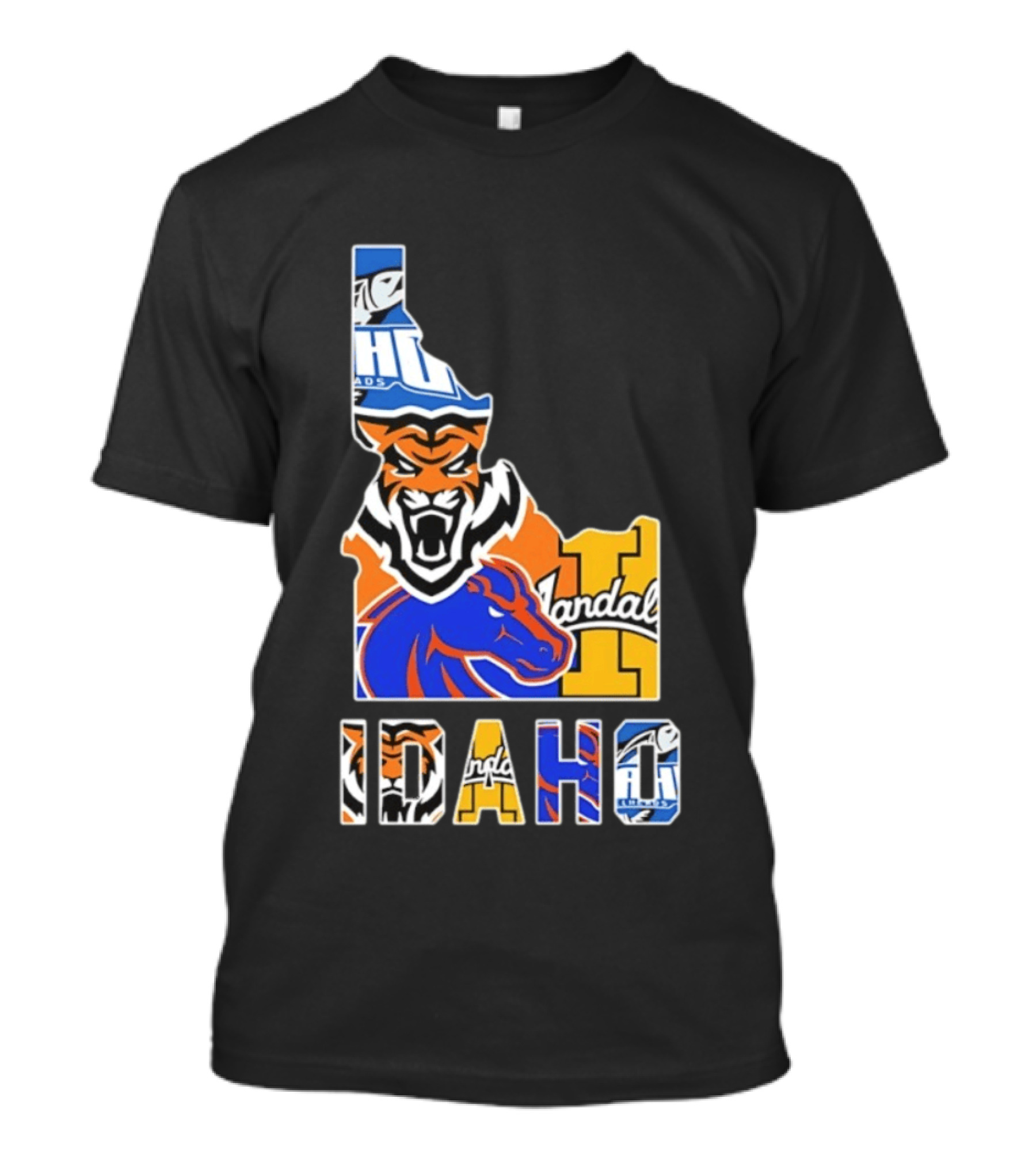 Idaho State Bengals Boise State Broncos Vandals Map Collage 2026 T-Shirt