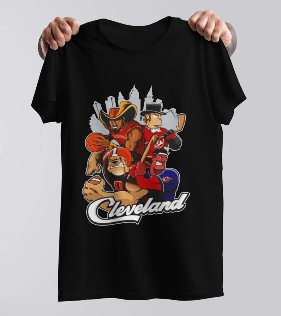 Cleveland Sports Teams Skyline Mashup 2026 T-Shirt