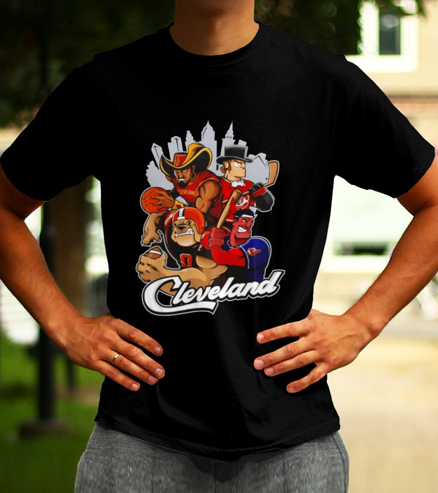Cleveland Sports Teams Skyline Mashup 2026 T-Shirt