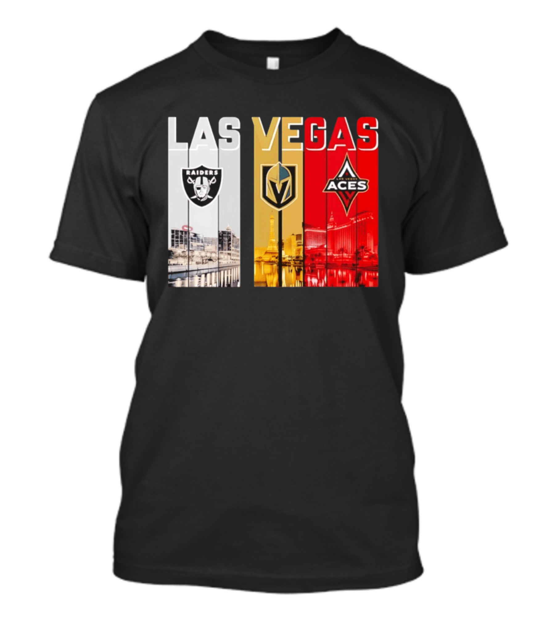 Las Vegas Raiders Golden Knights Aces Skyline T-Shirt