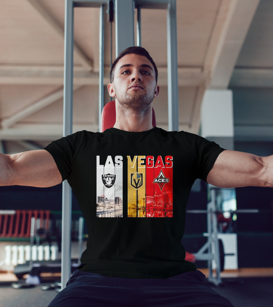 Las Vegas Raiders Golden Knights Aces Skyline T-Shirt