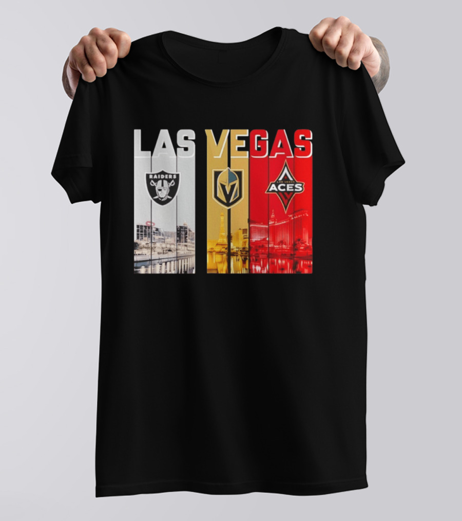 Las Vegas Raiders Golden Knights Aces Skyline T-Shirt
