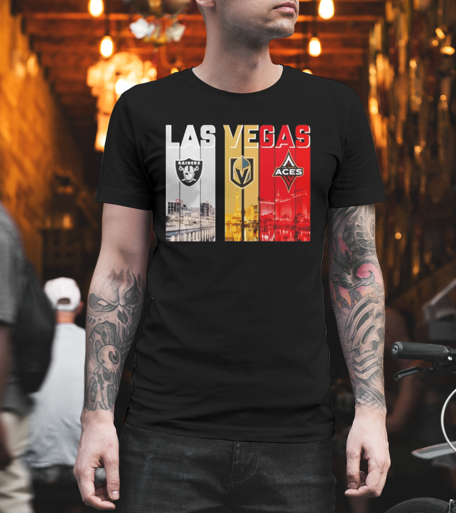 Las Vegas Raiders Golden Knights Aces Skyline T-Shirt