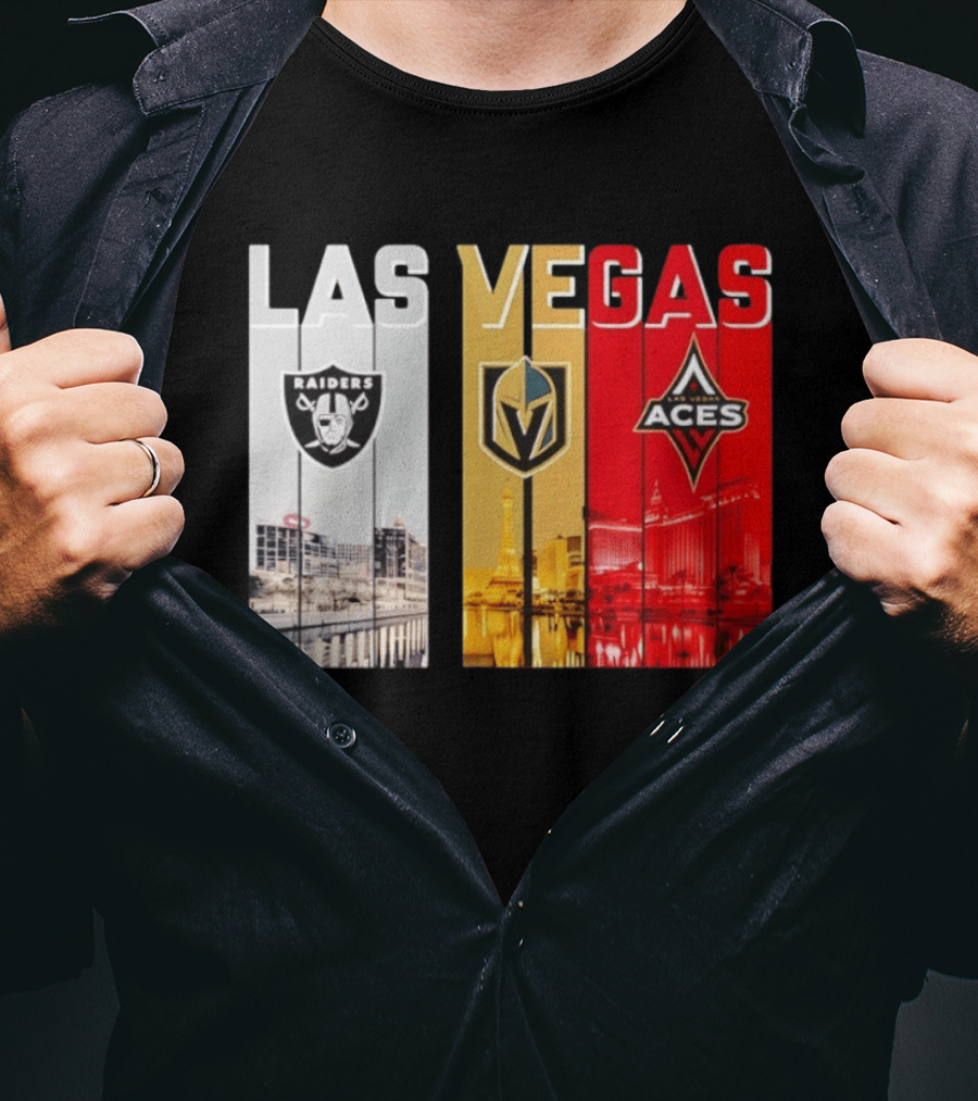 Las Vegas Raiders Golden Knights Aces Skyline T-Shirt
