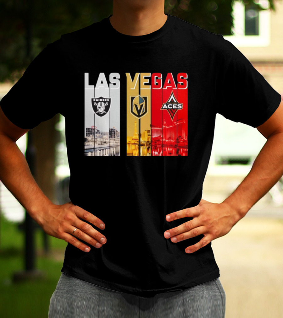 Las Vegas Raiders Golden Knights Aces Skyline T-Shirt