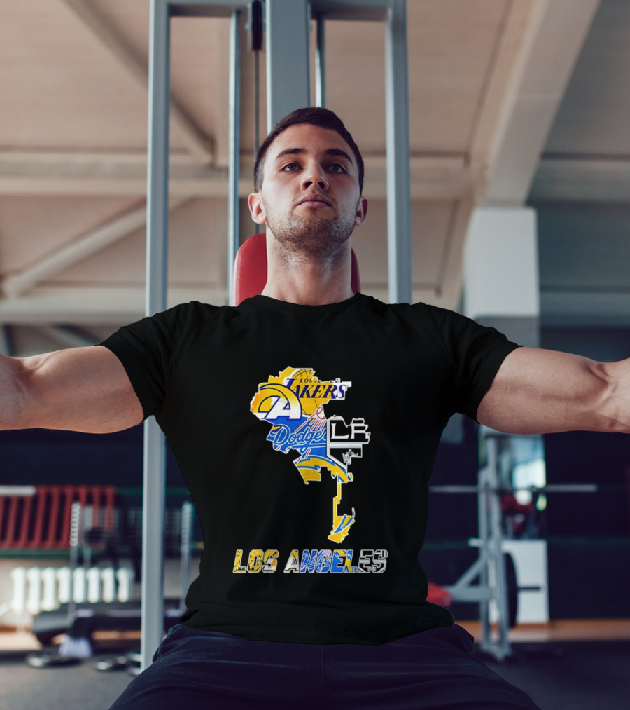 Los Angeles Lakers Dodgers Rams Chargers Kings Map Season 2026 T-Shirt