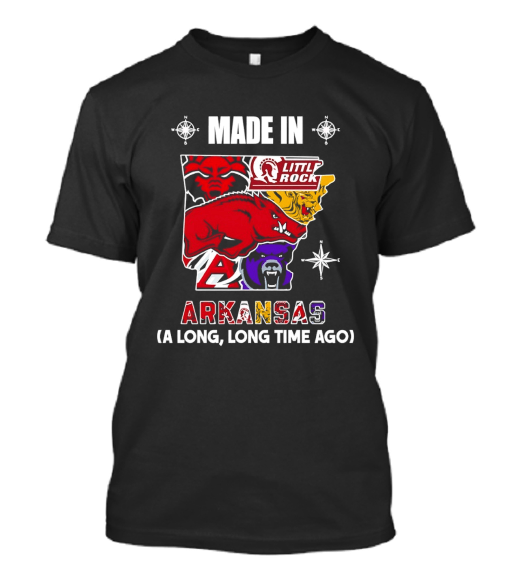 Made In Arkansas Little Rock Map A Long Long Time Ago T-Shirt
