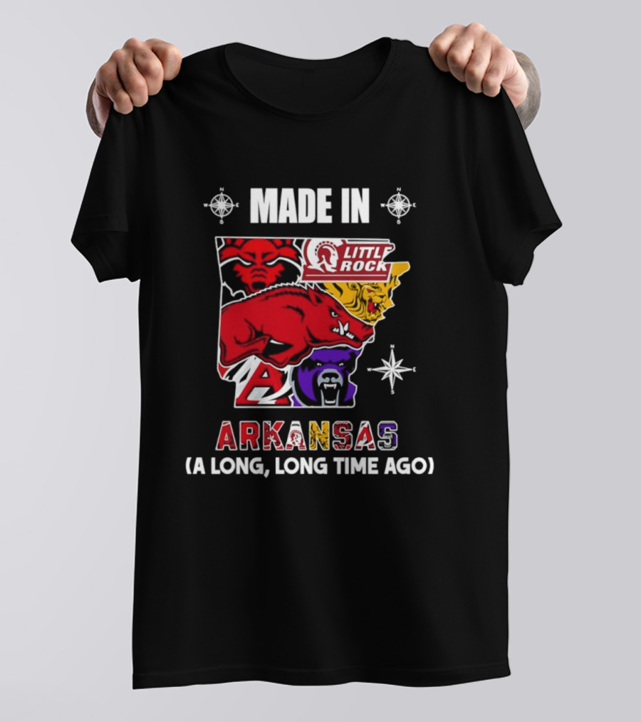 Made In Arkansas Little Rock Map A Long Long Time Ago T-Shirt
