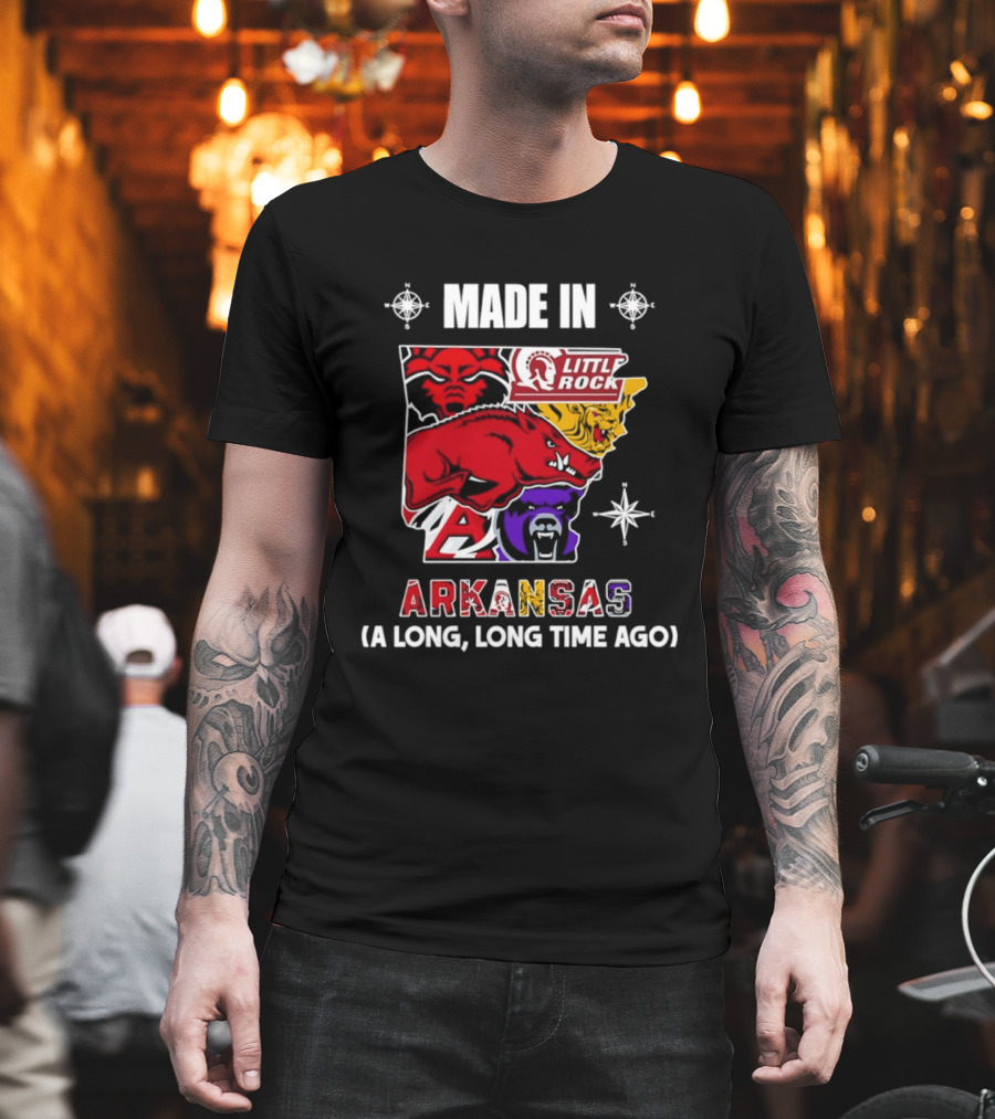 Made In Arkansas Little Rock Map A Long Long Time Ago T-Shirt