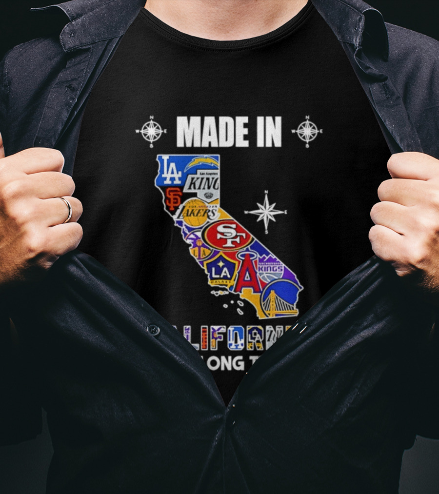 Made In California Sports Teams Map A Long Long Time Ago T-Shirt