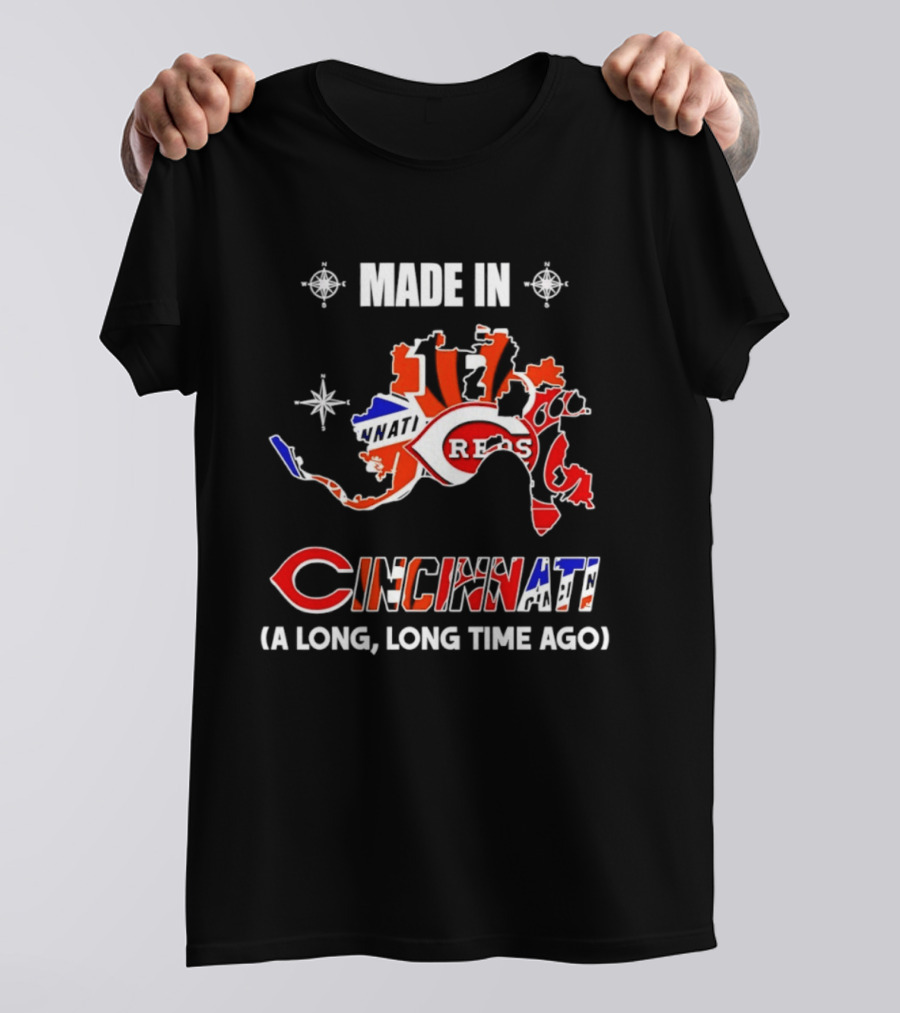 Made In Cincinnati Reds Map A Long Long Time Ago T-Shirt