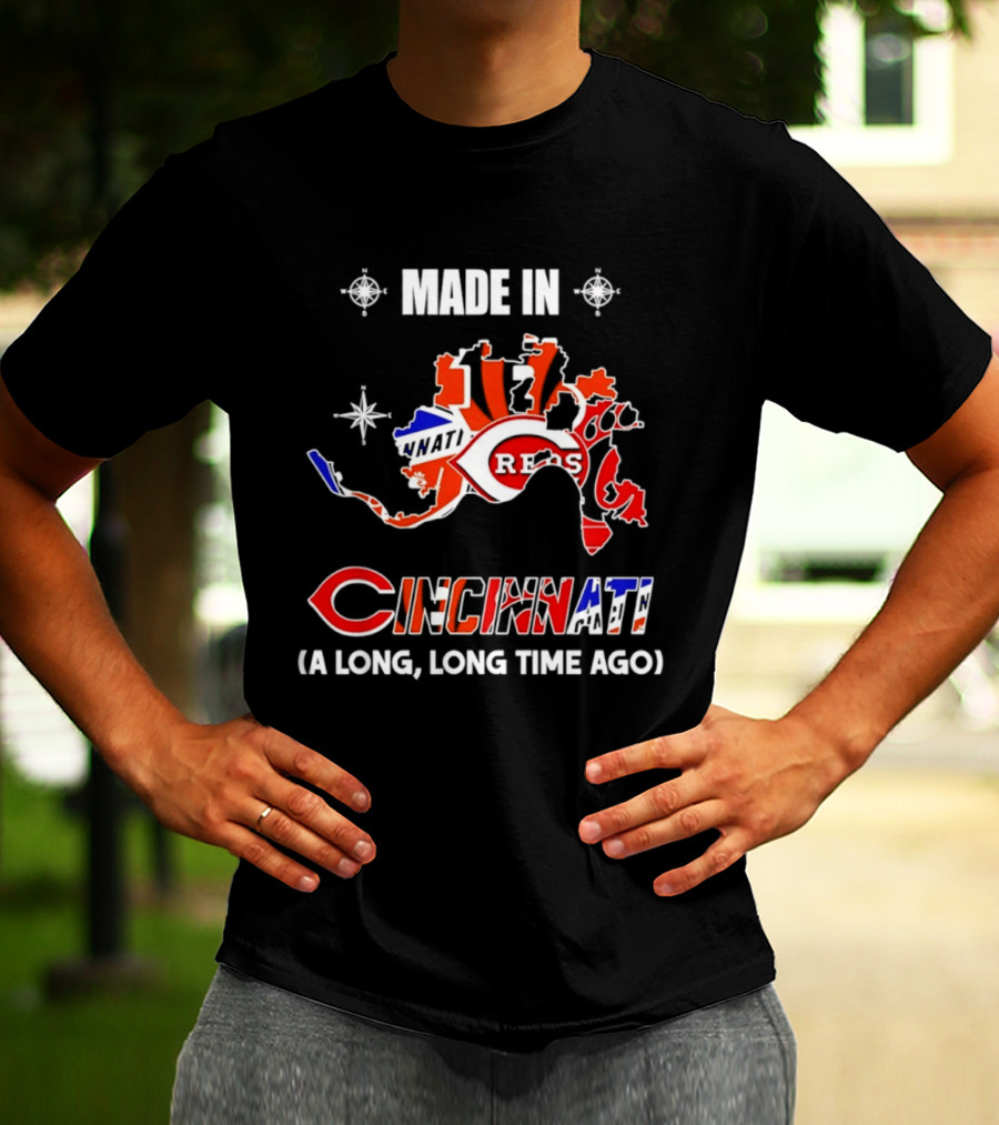 Made In Cincinnati Reds Map A Long Long Time Ago T-Shirt