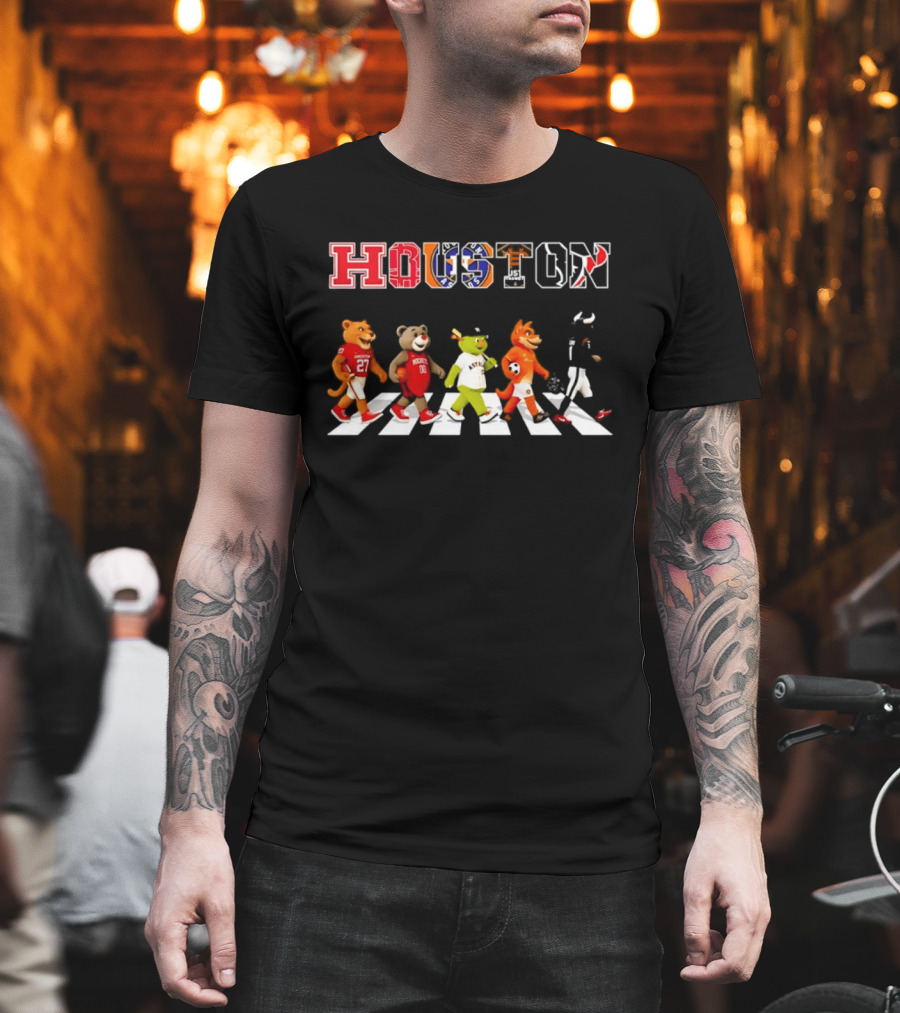 Houston Team Mascots Abbey Road Walk Season 2026 Sports T-Shirt