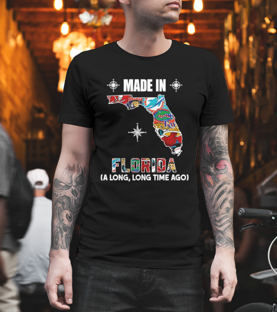 Made In Florida Map A Long Long Time Ago Florida Football Teams T-Shirt