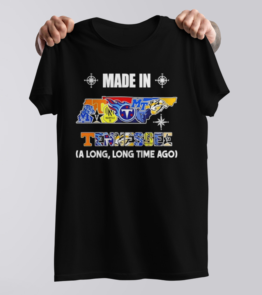 Made In Tennessee Titans Volunteers Tigers Map 2026 Season A Long Long Time Ago T-Shirt