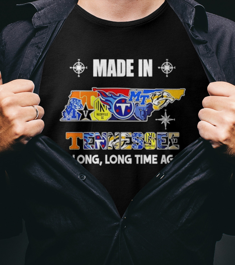 Made In Tennessee Titans Volunteers Tigers Map 2026 Season A Long Long Time Ago T-Shirt